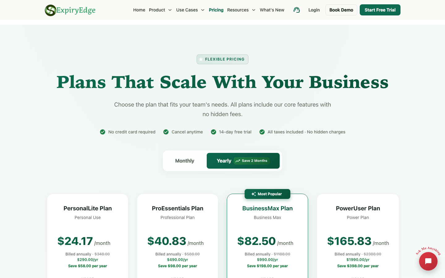 ExpiryEdge public pricing plans