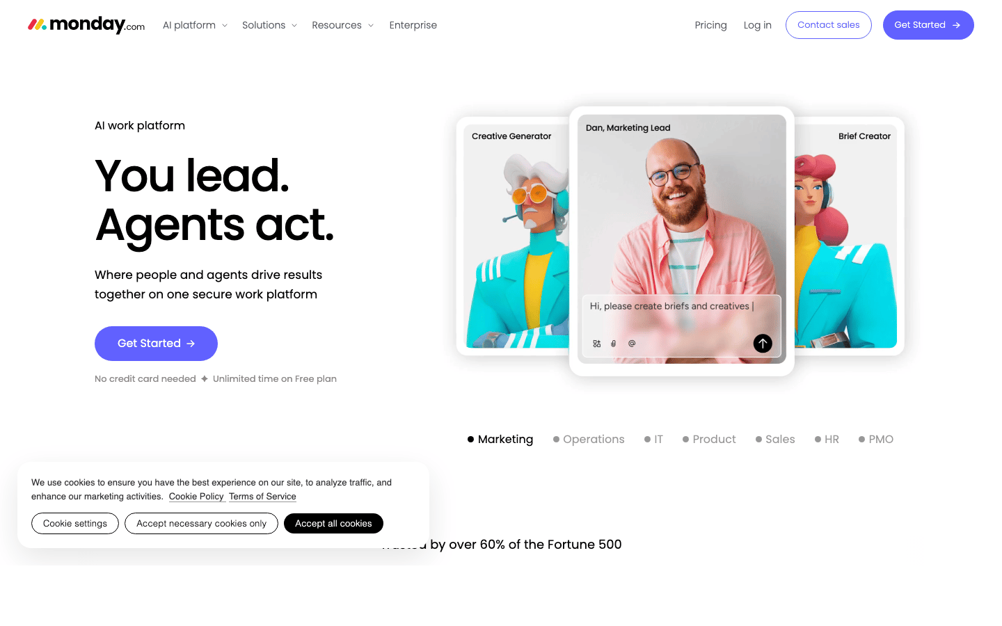 monday.com homepage screenshot