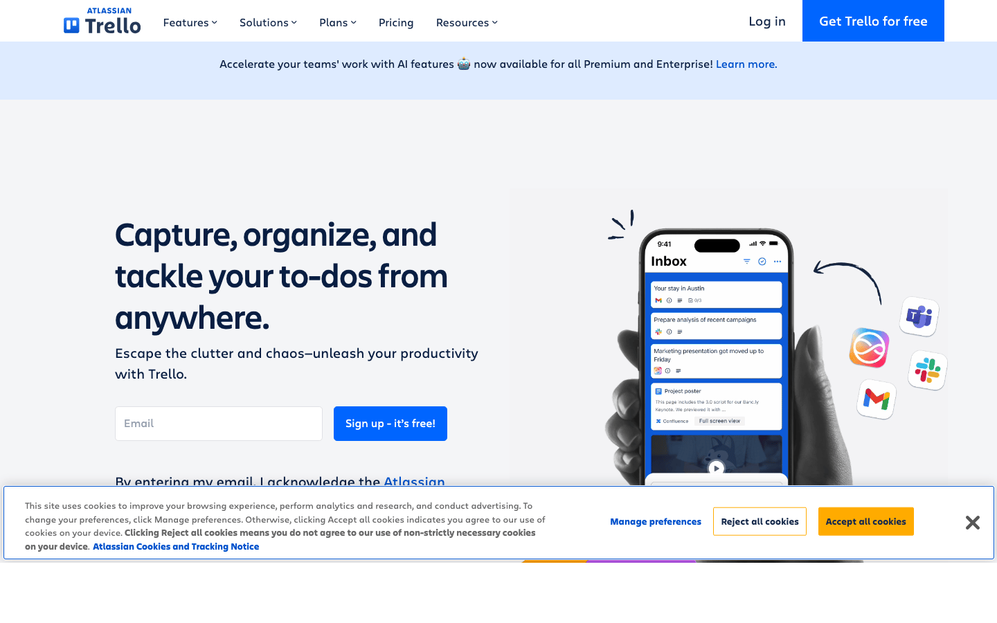 Trello homepage screenshot